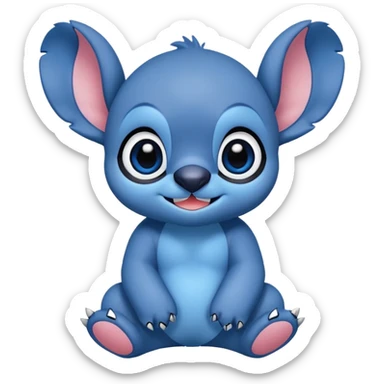 Cute adorable smiling chibi Stitch (full body) sticker