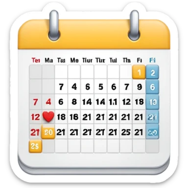 um calendário minimalista sticker