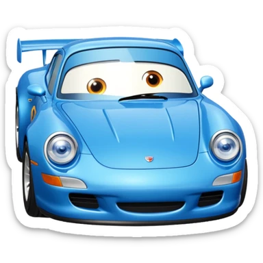 blue carrera from cars movie sticker