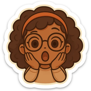 Add a headband and glasses to the chibi style character, with no background. sticker