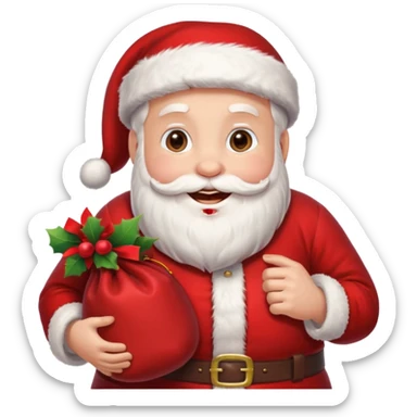 “Let Santa Claus smile with his bag in his hand; let the background be pure white.” sticker