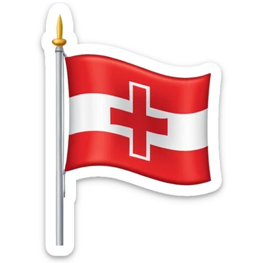 una bandera de fondo blanco, con una cruz que toca las 4 esquinas de la bandera sticker