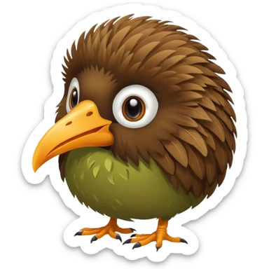 cute kiwi bird ai agent ( color fillable)  sticker