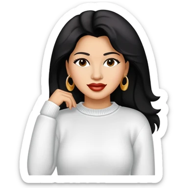 selena quintanilla in a white sweater and jeans sticker