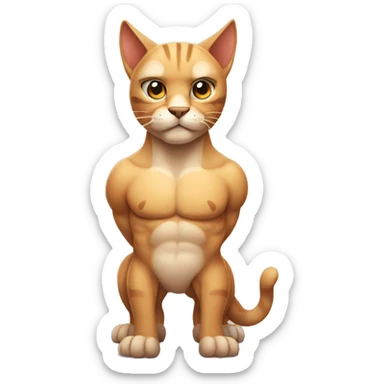 Buff muscular cat sticker