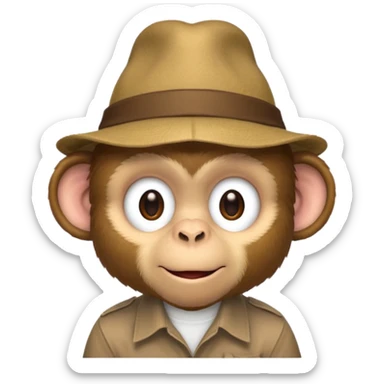 monkey with hat and shirt sticker