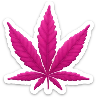 Pink marijuana leaf sticker