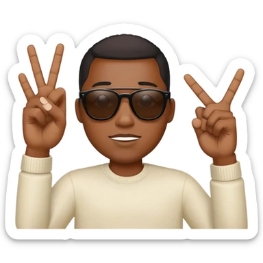 Black person with sunglasses sticking up the middle finger  sticker