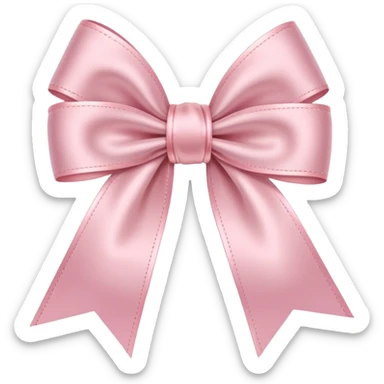 light pink ribbon bow sticker