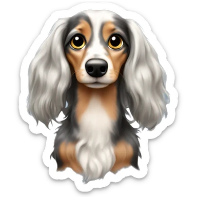 Trio merle dachshund long haired sticker