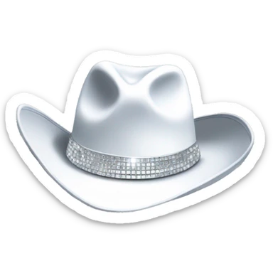 White Disco ball cowboy hat sticker