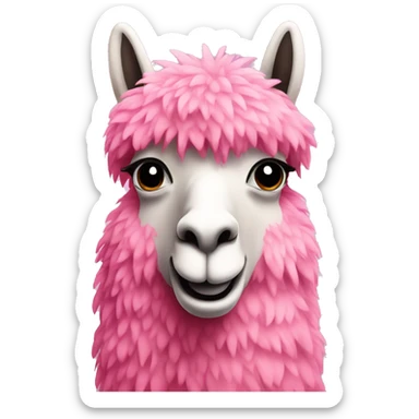 Pink llama sticker