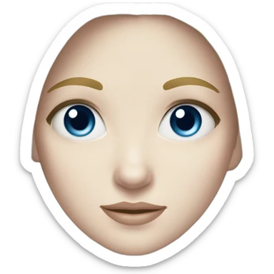 A girl with Pale skin, dark hair, high forehead, blue eyes sticker