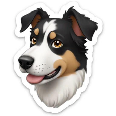 Black and white dog looking like an australien shepard side profile sticker