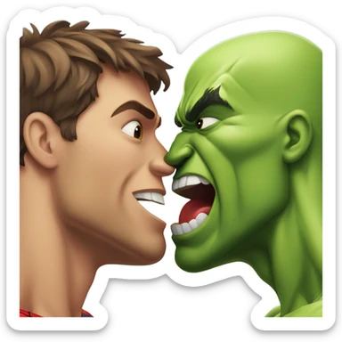 Spiderman kiss hulk sticker