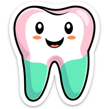 colorful dental health app icons, tooth application in multiple colors sticker