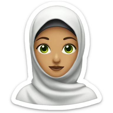A covered Muslim woman with green eyes sticker