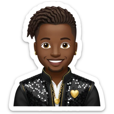 Dalvin Mr. Dalvin DeGrate from Jodeci/K-Ci & JoJo with dark brown, black sequin outfit sticker