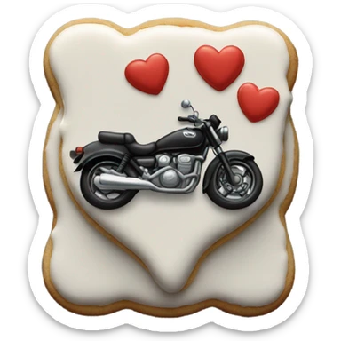 cookie heart with black motorbike  sticker