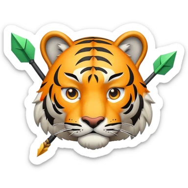 tiger face Stonks meme with arrow going up for Twitch emote sticker