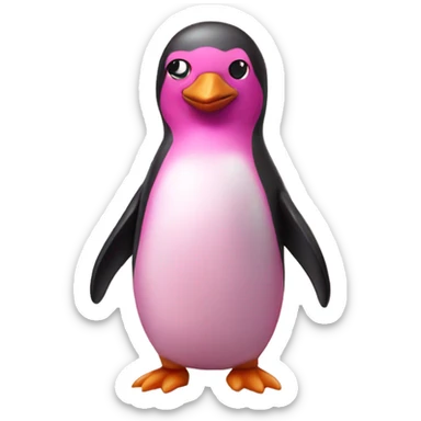 Pink penguin sticker
