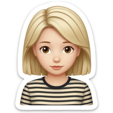 stripped shirt wearing Cute girl nice hair style. sticker