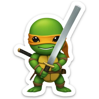 Ninja turtle with katana like kill bill sticker