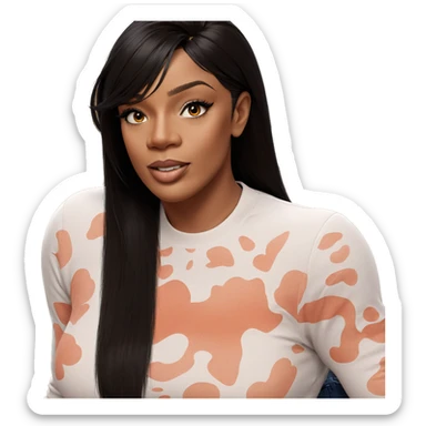 realistic portrait of girl sticker