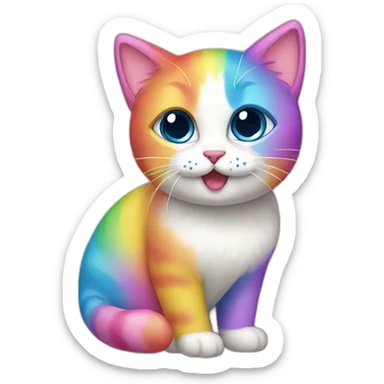 Candy rainbow cat sticker