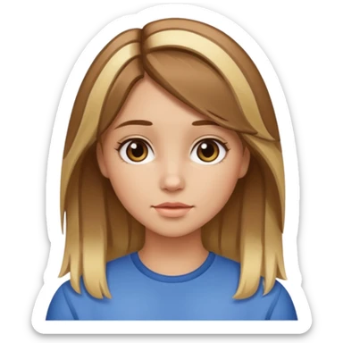 Brown haired girl with blonde chunky highlights sticker