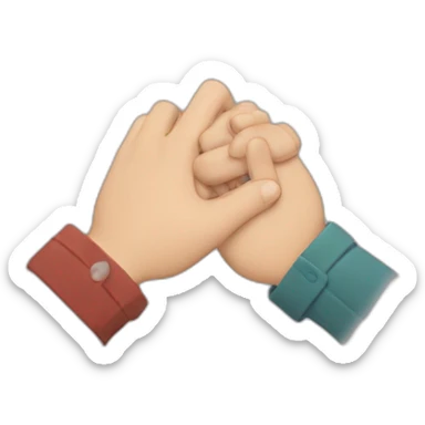 Two hands cracking each other's fingers horizontally, palms outwards and thumbs downwards sticker