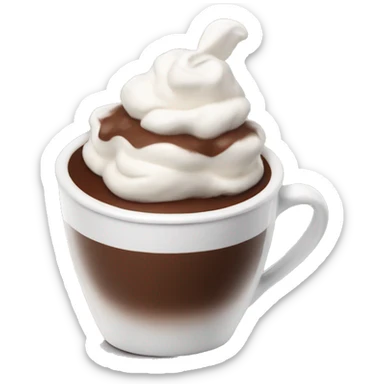 Hot chocolate with whipped cream sticker
