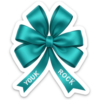 Teal ribbon with You Rock wording sticker