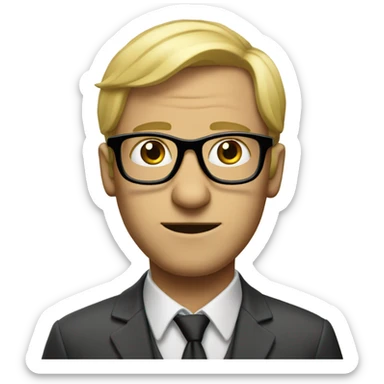 Weird blonde man with long nose and glasses sticker