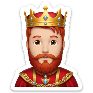 bearded  king  red outfit red hair sticker
