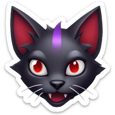 Vampiric dark edgy cat fakemon with red purple edgy markings sticker