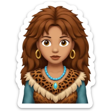 a CAVEWOMAN WITH BROWN HAIR sticker