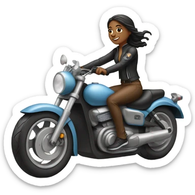 Feminine women on a sport motorbike sticker