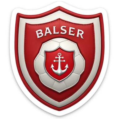 The red and white colored turkish club Balıkesirspor logo with a shield pattern kicking the ball sticker