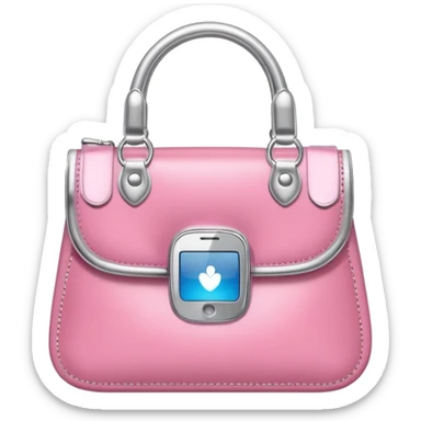 CARTERA rosita  con plata celular  sticker