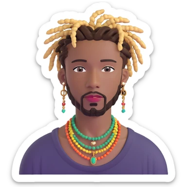 Brent Faiyaz with short dreads and jewelry sticker