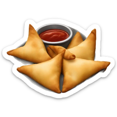 Samosas with dipping sauce  sticker