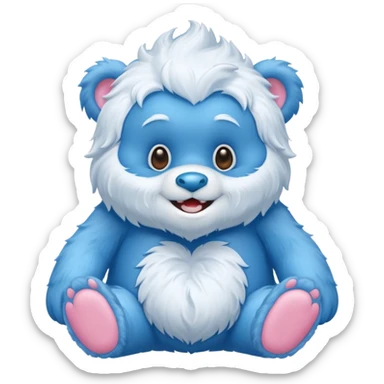 blue care bear yeti sticker