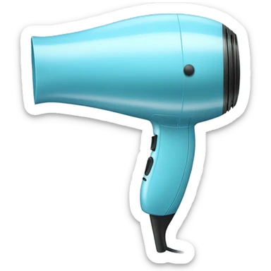 Realistic isolated light blue hair dryer sticker