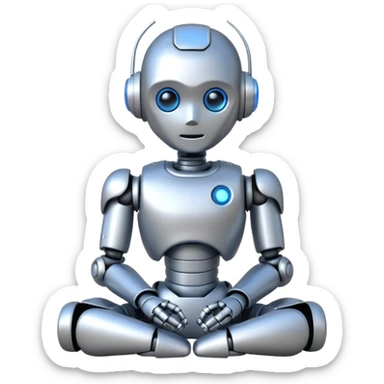 cute robot doing a thinking pose sticker