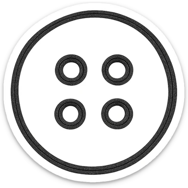 Google Material Design icon for 'Accessories' depicting a minimalist button, simple zipper, or clean spool of thread sticker