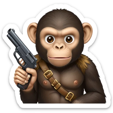 Chimpancé con arma sticker