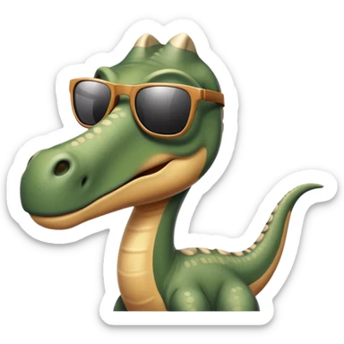 brachiosaurus dinosaur wearing sunglasses sticker