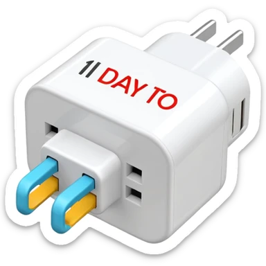 A plug with 1 day to go written above  sticker