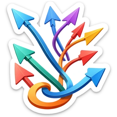 mach mir etwas das darstellt das man sein ganzes leben umkrempelt mit pfeilen sticker